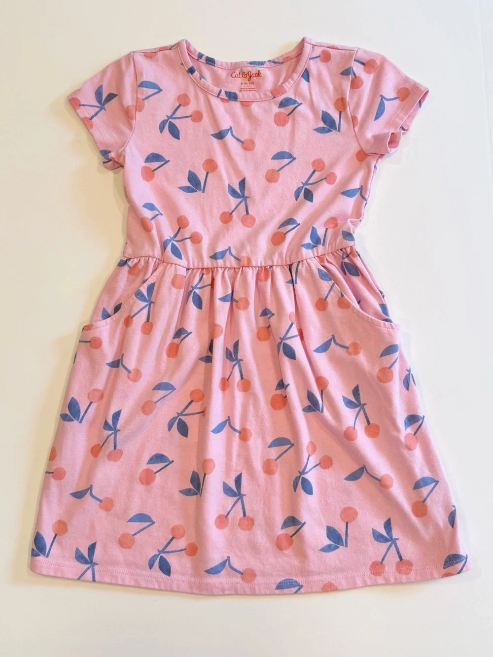Cat & Jack Short Sleeve Cherry Print Dress